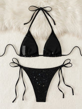 Load image into Gallery viewer, Shiny Sparkling Halter Strappy Bikini 2025 High Cut Bikinis Female Swimsuit Women Swimwear Two-pieces Bikini Set Bathing Suit