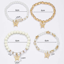 Load image into Gallery viewer, 4Pcs Bohemian Butterfly Charm Bracelet Set Crystal Beads Fashion Jewelry