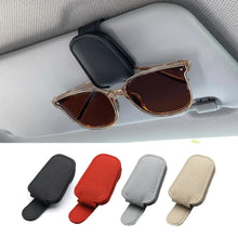 Load image into Gallery viewer, Universal Car Sunglasses Holder Car Magnetic Leather Clip Card Ticket Holder Auto Sun Visor Glasses Box Decoration Accessories