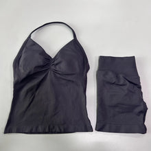Load image into Gallery viewer, No Logo 2Pcs Gym Set Women Backless Tank Tops High Waist Scrunch Seamless Shorts Gym Suit Fitness Clothes Activewear Workout Set