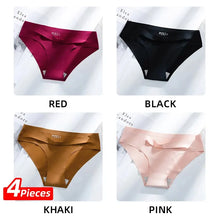 Load image into Gallery viewer, Women&#39;s Traceless Panties Set Ice Silk Smooth Underwear Low Waist L XL 2XL