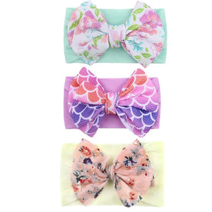 3Pcs Baby Headbands: Cute Flowers, Elastic, Girls