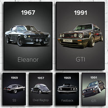 Load image into Gallery viewer, Scandinavian Vintage Car Canvas - Retro Print, Home Wall Art