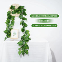 Load image into Gallery viewer, 2.1M Green Ivy Leaf Hanging Vine Artificial Garland – Silk Wall Plant Home Garden Decoration Wedding Party DIY Fake Wreath Leaves
