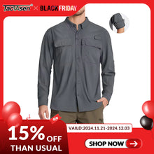 Load image into Gallery viewer, TACVASEN Men&#39;s UPF 50+ Sun Protection Fishing Shirt - Quick Dry, Long Sleeve, Breathable