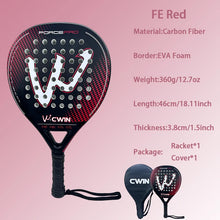 Load image into Gallery viewer, Cwin Paddle Racket Carbon Fiber Soft EVA Face for Adult Prefessional Training Tennis Paddle Racquet with Padel Shovel Protector