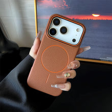 Load image into Gallery viewer, Frosted Hit Color Lichee Pattern Magnetic Phone Case For iPhone 17 Air 16 15 14 13 12 11 Pro Max Plus For Magsafe TPU Soft Cover