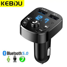 Load image into Gallery viewer, Car Fm Transmitter Bluetooth 5.0 Aux Handsfree Wireless Car Kit Dual Usb Car Charger Auto Radio Fm Modulator Mp3 Player Adapter