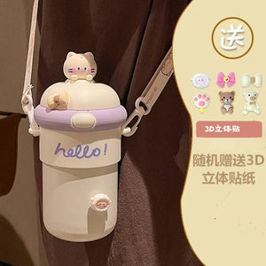 Cute Bear Straw Cup! BPA Free, Kawaii