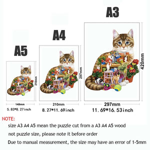 Mysterious Cat Wooden Puzzle: Educational Interactive Toy Gift"