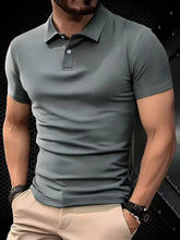 Load image into Gallery viewer, 2025 New Summer Men's Short Sleeve Collar Tshirts New Solid Color Casual Polo Shirt Trendy Breathable Loose Basic Splice Top