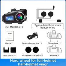 Load image into Gallery viewer, Q58-MAX Motorcycle Helmet Bluetooth Headset Intercom LED Lighting Dual 500M IP65 Rateddeep Waterproof Stereo FM Radio Interphone