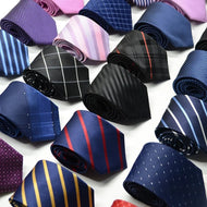 Classic Stripe Necktie Men Business Formal Wedding Tie 8cm Blue Black Pink Red Neck Ties Fashion Shirt Dress Accessories