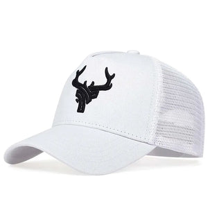 Unisex Adjustable Baseball Cap - Animal Antlers Embroidery Mesh - Spring & Summer Hat