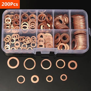 Copper Washer Gasket Nut Bolt Set Kit M8 M10 M12 M14 with Box Sump Plugs