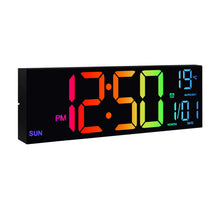 Load image into Gallery viewer, 16" Large Digital Wall Clock, Big LED Display with Remote, 8 RGB Color, Alarm, DST, Temperature for Living Room, Kitchen