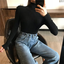 Load image into Gallery viewer, Women Turtleneck Sweater Knitted Soft Pullovers cashmere Jumpers Basic Solid Soft Sweaters Women Autumn Winter Casual Tops