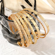 Load image into Gallery viewer, 7pcs Punk Gold Bracelets Set for Women Goth Heart Open Bangles