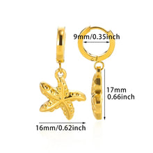 Load image into Gallery viewer, Vintage Summer Starfish Stainless Steel Stud Earrings For Women Simple Star Shell Earrings Stud Ocean Party Jewelry Gift 2025