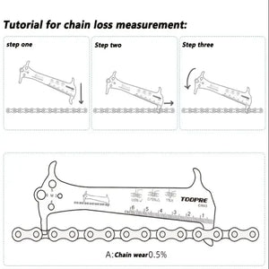 Stainless Steel Bike Chain Wear Indicator Tool