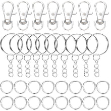 Load image into Gallery viewer, 70Pcs/Set Swivel Snap Hook and Key Rings with Chain Jump Rings Connectors for DIY Keychain Lanyard Jewelry Making Supplies