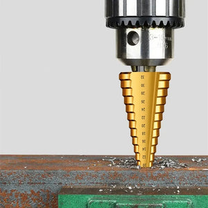 6Pcs Titanium Step Drill Bit Set 4-12mm 4-20mm 4-32mm for Woodworking Metal Hole Opener