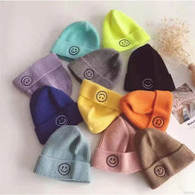 Load image into Gallery viewer, Smiling Face Baby Knit Hat - Warm Infant Beanie for Autumn Winter
