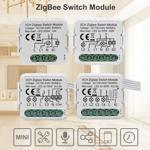 Tuya ZigBee 3.0 Light Switch Module, Smart DIY 1-4 Gang, Alexa & Google Home Compatible