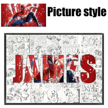Load image into Gallery viewer, Personalised Marvel Movie Heroes Canvas Poster – Spider-Man &amp; Iron Man Wall Art