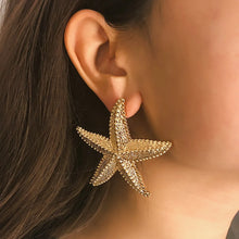 Load image into Gallery viewer, Trendy Boho Starfish Earrings - Exaggerated Gold Studs, Summer Fashion