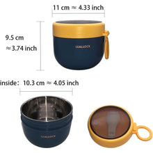 Load image into Gallery viewer, Breakfast Cup with Lid Reusable Plastic Spoons Portable Stainless Steel Yogurt Cup for Cereal Milk Fruit Salad Storage Container