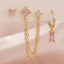 Load image into Gallery viewer, 3PCS Exquisite Stainless Steel 12 Constellation Birthstone Earrings Set for Woman Cartilage Piercing Earrings Fashion Jewelry