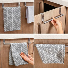 Load image into Gallery viewer, Over Door Towel Rack - Stainless Steel Hanging Bar for Bathroom and Kitchen Cabinet