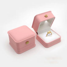 Load image into Gallery viewer, 1 Pcs LED Jewelry Ring Box Luxury Velvet Rubber Necklace Pendant Gifts Display With Light For Proposal Engagement Wedding Case