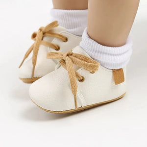 Meckior Baby Shoes - Retro PU Leather Toddler First Walkers Anti-slip Moccasins