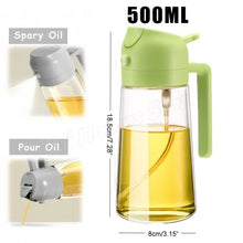Load image into Gallery viewer, 1-2PCS 2in1 Olive Oil Dispenser Bottle 500ml Plastic Oil Sprayer Cooking Oil Spray Tank BBQ Baking Picnic Kitchen Tools for Home