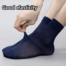 Load image into Gallery viewer, 20 Pairs Men&#39;s Summer Thin Silk Business Socks Breathable Black Long Mid-Calf