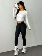 Load image into Gallery viewer, Stylish Cross Waist Yoga Pants Spring New Style Cross Stretchy Slim Fit Leggings Ice Silk Lightweight Cool Activewear Trousers