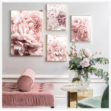 Load image into Gallery viewer, Scandinavian Pink Floral Canvas Print Home Decor Gift