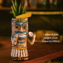 Load image into Gallery viewer, Hawaiian Style Brown Tiki Mug Creative Cocktail Mug Cup Zombie Ceramic Tiki Mug Drinkware Cup Mug For Tiki Bar Party