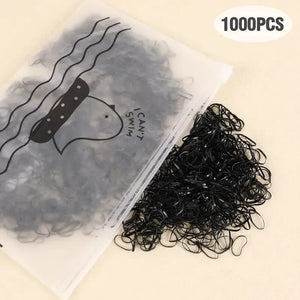 1000Pcs Colorful Disposable Hair Bands Kids Elastic Rubber Ponytail Holders