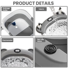 Load image into Gallery viewer, Portable Travel Bathtub, Collapsible Baby Bathtub, with Thermometer &amp;1Soft Floating Cushion, with Drain Hole,For Baby 0-36 Month