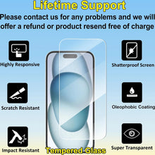 Load image into Gallery viewer, Clear Glass Film For iPhone 15 16 17 Pro Max Screen Protector For iPhone 11 12 13 14 15 Pro Tempered Glass iPhone13 Mini 16 Plus