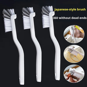 Japanese Style Sink Brush with Long Handle Elbow Design for Cup & Crevice Cleaning