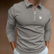 Men Clothes New Long Sleeve Zipper Stripe Polo Shirt Casual Men Polo Shirt Tops Polo Shirt Fashion Men Slim Sport Polo Shirt