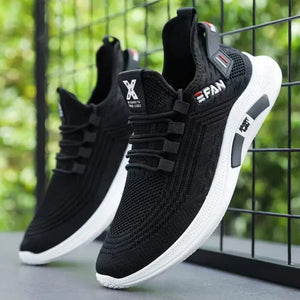 Men's Spring White Casual Shoes Breathable Non-Slip Walking Sneakers 2024 Lace-Up