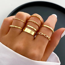 Load image into Gallery viewer, 58PCS Vintage Heart Snake Butterfly Rings Set for Women Fashion Metal Gold Plated Geometric Hollow Finger Ring Jewelry Gifts New