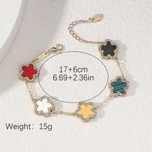 Load image into Gallery viewer, Flower Shape Bracelet Multi Colored Cubic Zirconia Adjustable Chain Sweet Style Jewelry