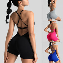 Load image into Gallery viewer, Yoga Sets Gym Jumpsuits Women Sports Overalls Active Wear Fitness Clothing Workout Clothes for Women Short Outfits