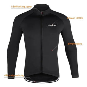 GRSRXX Thermal Winter Cycling Jacket MTB Bike Coat Long Sleeve Unisex Jersey